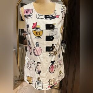 Carlisle Sleeveless Top with Perfume Bottle Print